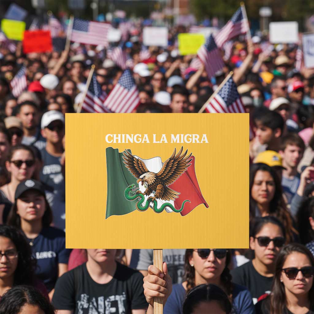 Immigration Rights Protest Protest Sign Chinga La Migra Anti Fascism TS14 Horizontal 18