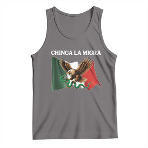 Immigration Rights Protest Tank Top Chinga La Migra Anti Fascism TS14 Deep Heather Print Your Wear