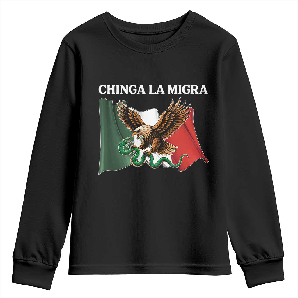 Immigration Rights Protest Youth Sweatshirt Chinga La Migra Anti Fascism TS14 Black Print Your Wear