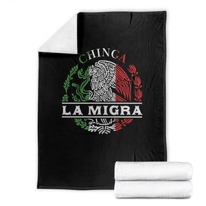 Chinga La Migra Throw Blanket Immigration Rights Anti Fascism Protest TS14 Black Print Your Wear