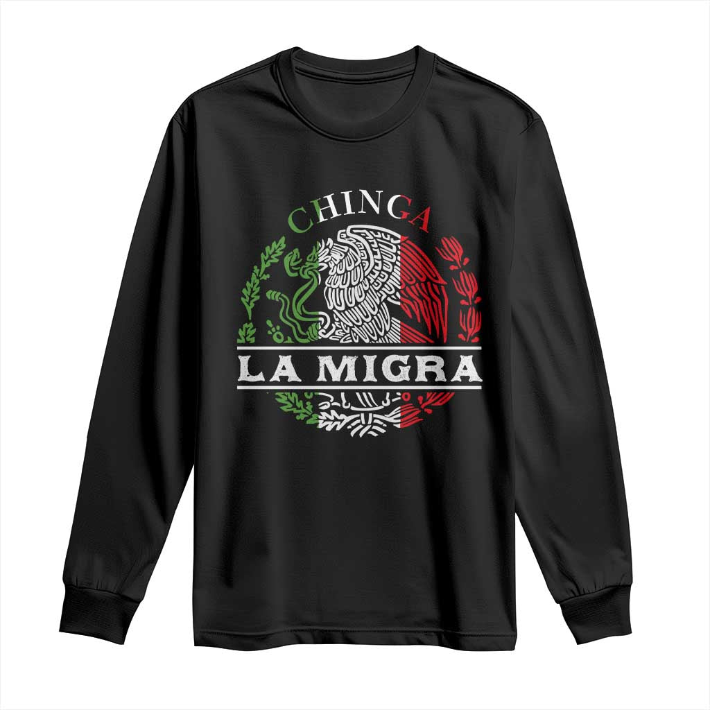 Chinga La Migra Long Sleeve Shirt Immigration Rights Anti Fascism Protest TS14 Black Print Your Wear