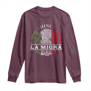 Chinga La Migra Long Sleeve Shirt Immigration Rights Anti Fascism Protest TS14 Maroon Print Your Wear