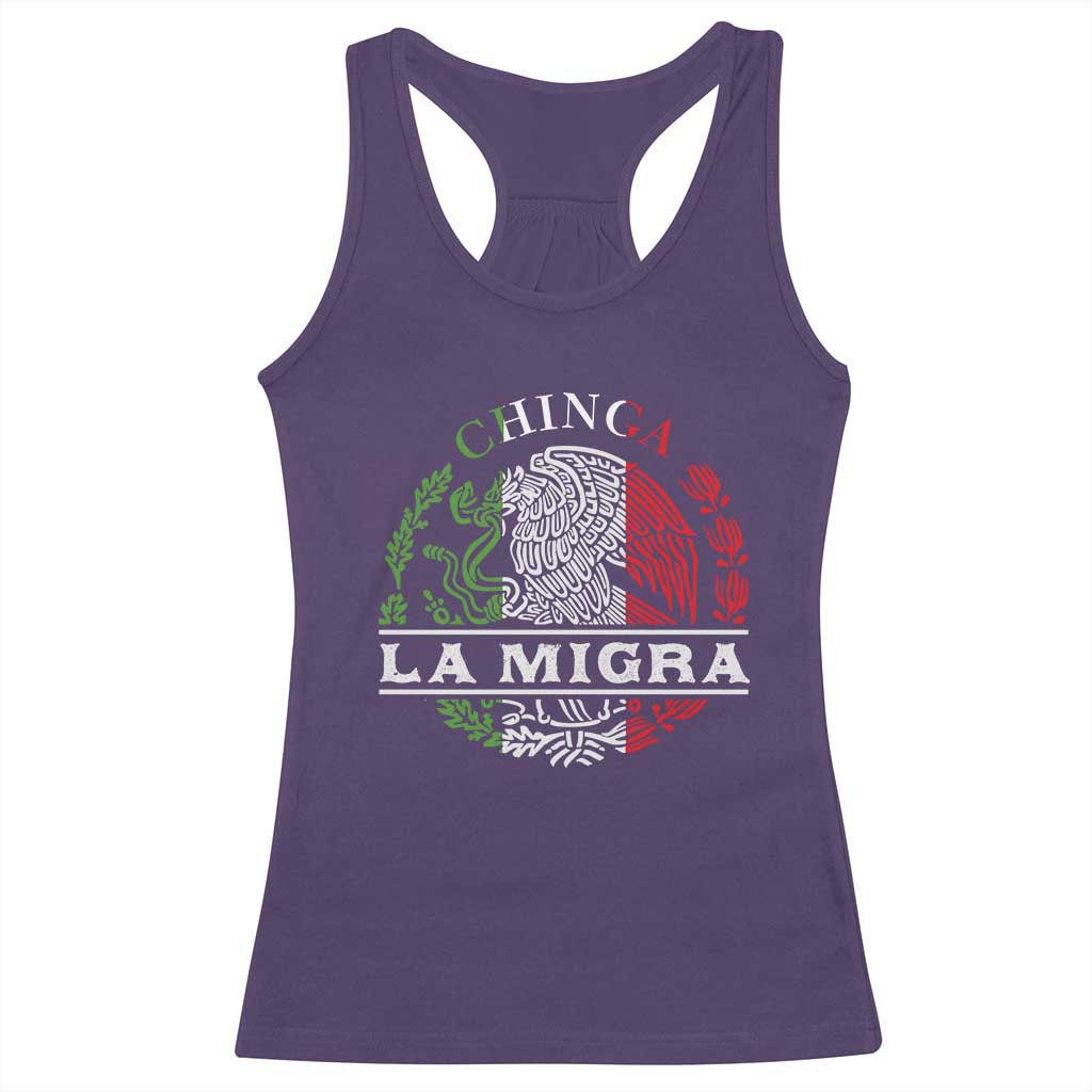 Chinga La Migra Racerback Tank Top Immigration Rights Anti Fascism Protest TS14 Purple Print Your Wear