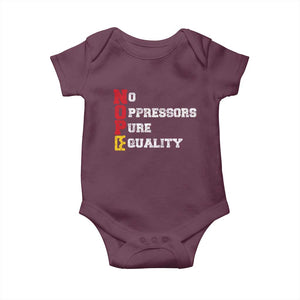 No Kings Baby Onesie No Oppressors Pure Equality TS14 Maroon Print Your Wear