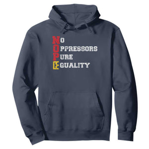 No Kings Hoodie No Oppressors Pure Equality TS14 Navy Print Your Wear