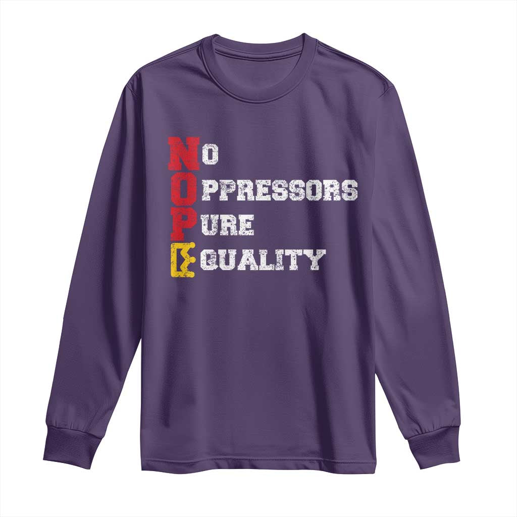 No Kings Long Sleeve Shirt No Oppressors Pure Equality TS14 Purple Print Your Wear