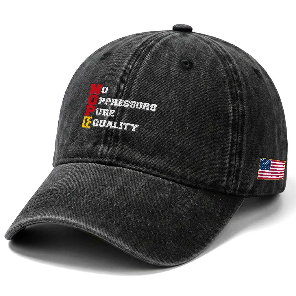 No Kings Washed Cotton Baseball Cap No Oppressors Pure Equality TS14 Print Your Wear
