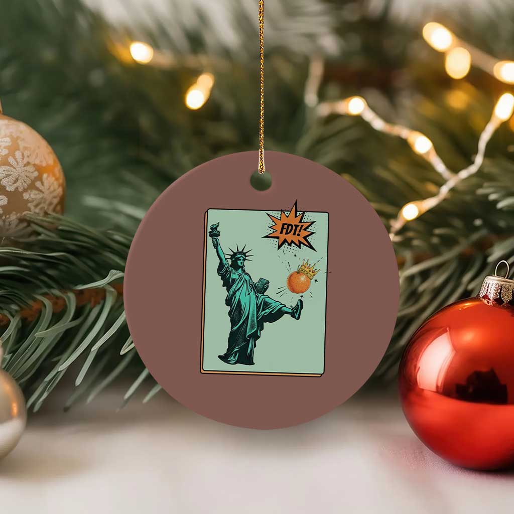 No Kings Ceramic Ornament Statue of Liberty Political Protest TS14 1pc Mocha Print Your Wear