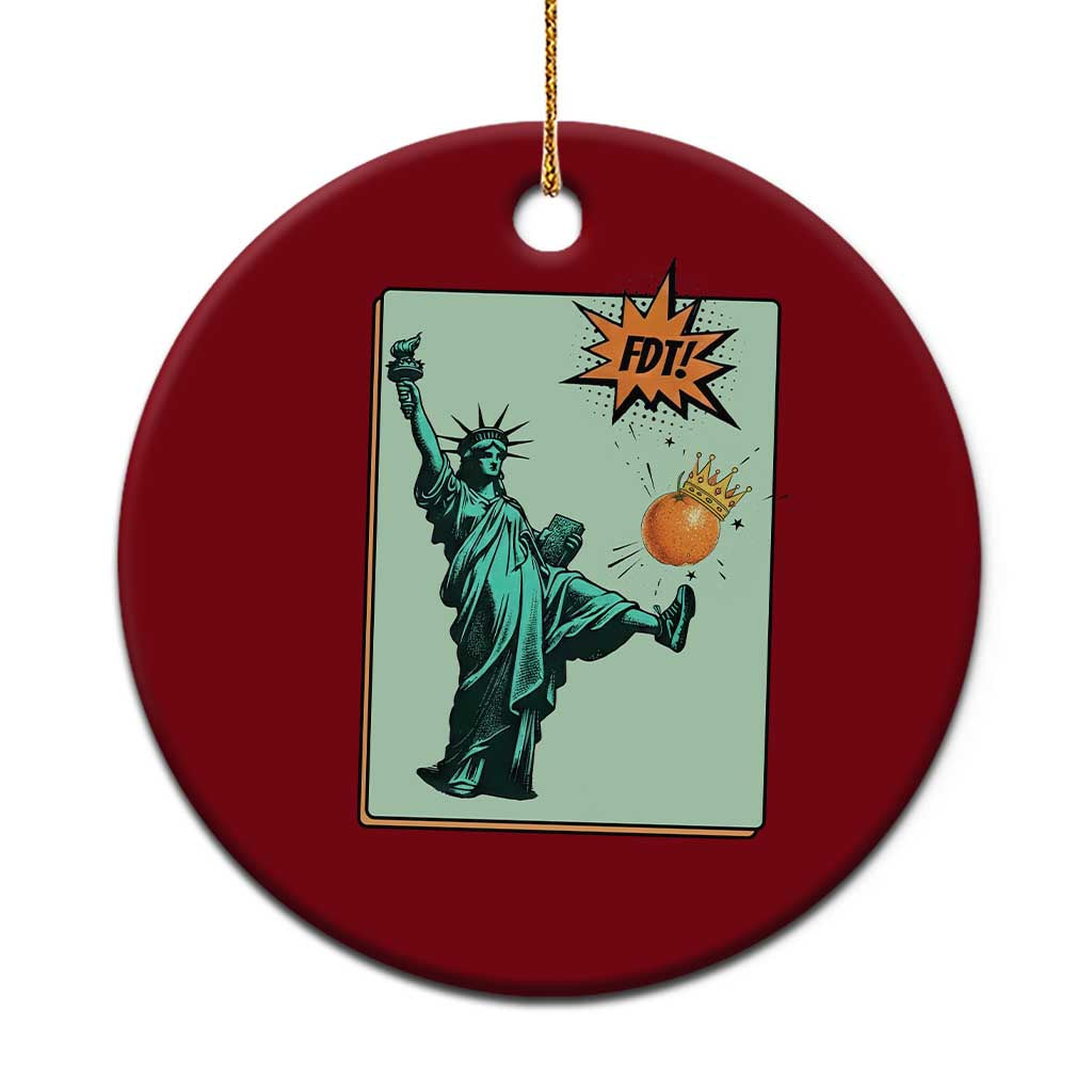 No Kings Ceramic Ornament Statue of Liberty Political Protest TS14 1pc Red Print Your Wear