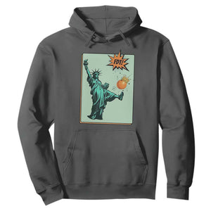 No Kings Hoodie Statue of Liberty Political Protest TS14 Dark Heather Print Your Wear