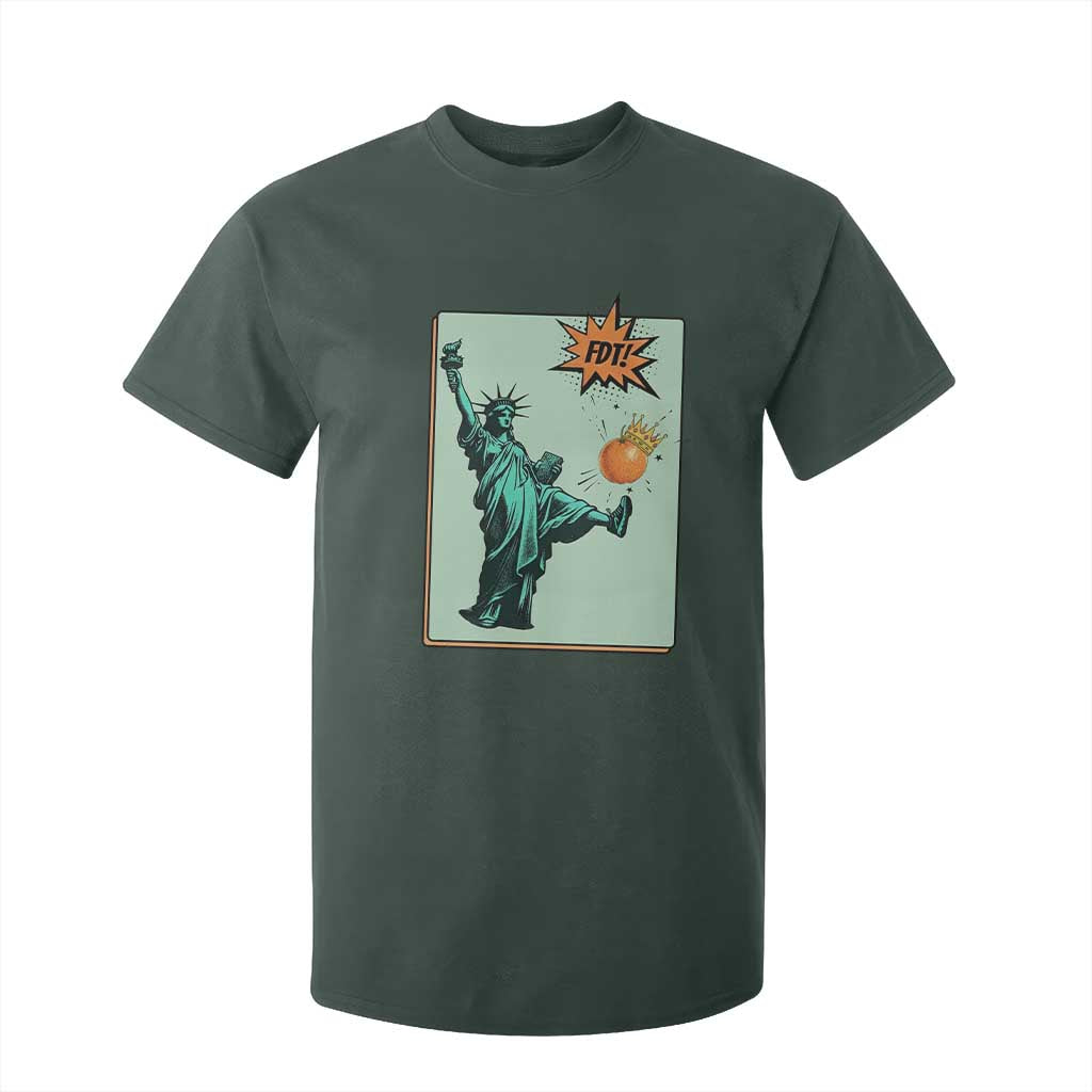 No Kings T Shirt For Kid Statue of Liberty Political Protest TS14 Dark Forest Green Print Your Wear