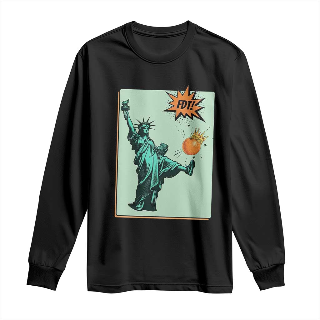 No Kings Long Sleeve Shirt Statue of Liberty Political Protest TS14 Black Print Your Wear
