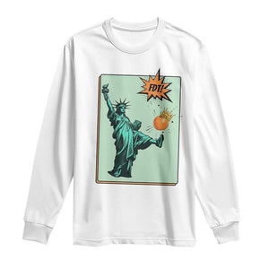 No Kings Long Sleeve Shirt Statue of Liberty Political Protest TS14 White Print Your Wear