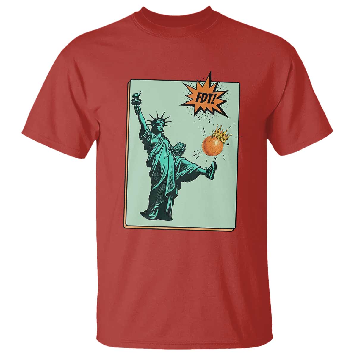 No Kings T Shirt Statue of Liberty Political Protest TS14 Red Print Your Wear