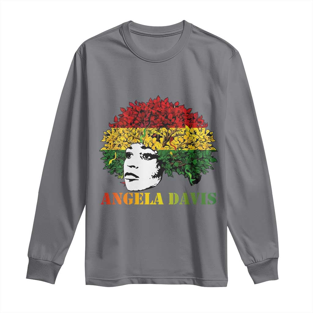 Angela Davis Long Sleeve Shirt Black History Month TS14 Charcoal Print Your Wear