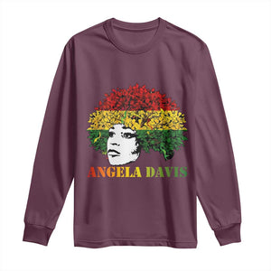 Angela Davis Long Sleeve Shirt Black History Month TS14 Maroon Print Your Wear