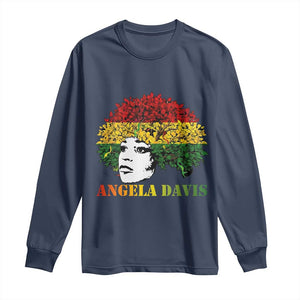Angela Davis Long Sleeve Shirt Black History Month TS14 Navy Print Your Wear