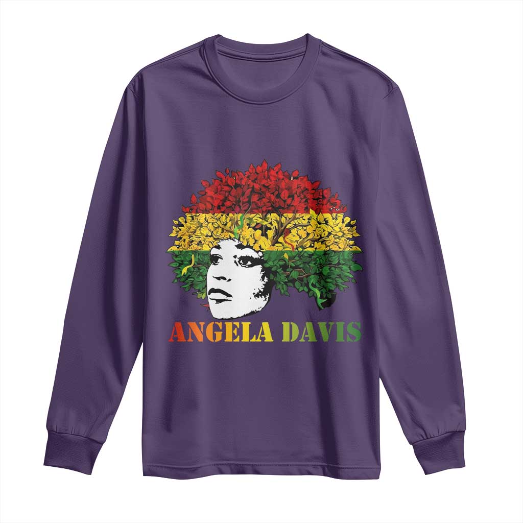 Angela Davis Long Sleeve Shirt Black History Month TS14 Purple Print Your Wear