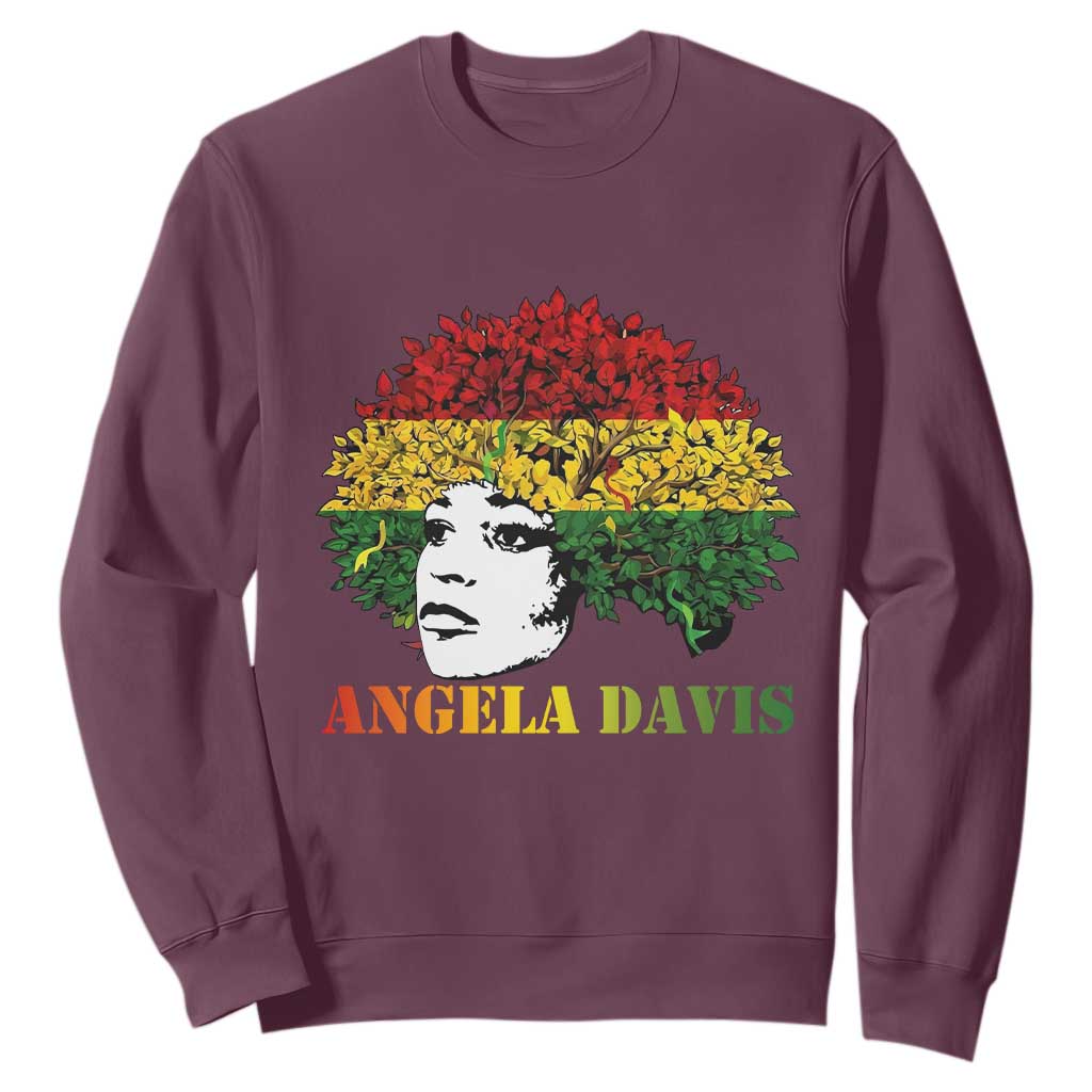 Angela Davis Sweatshirt Black History Month TS14 Maroon Print Your Wear