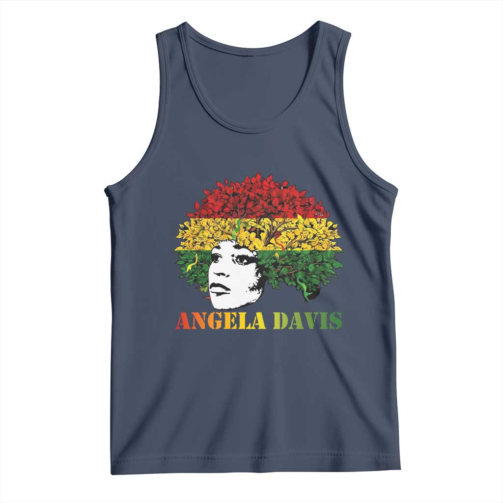 Angela Davis Tank Top Black History Month TS14 Navy Print Your Wear
