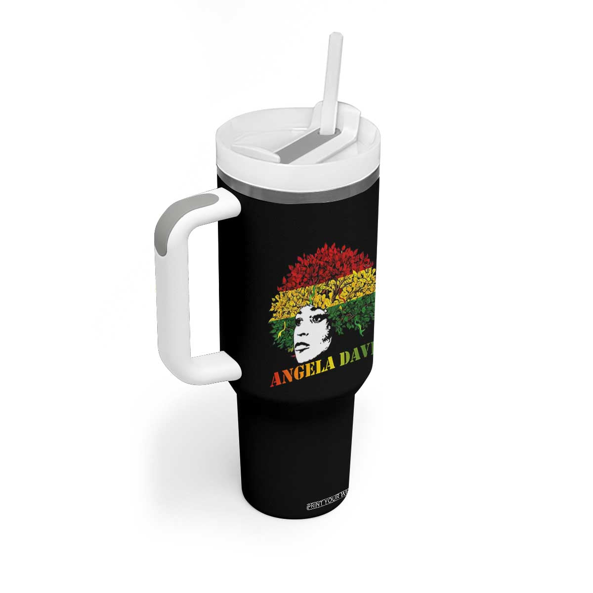 Angela Davis Tumbler With Handle Black History Month TS14 Print Your Wear