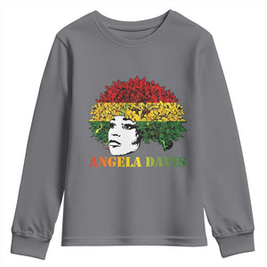 Angela Davis Youth Sweatshirt Black History Month TS14 Charcoal Print Your Wear