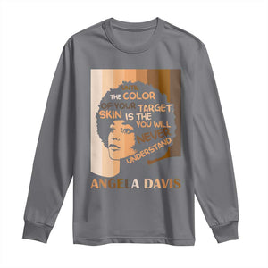 Angela Davis Inspirational Quote Long Sleeve Shirt Black Pride Melanin TS14 Charcoal Print Your Wear