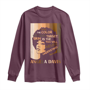 Angela Davis Inspirational Quote Long Sleeve Shirt Black Pride Melanin TS14 Maroon Print Your Wear