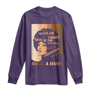Angela Davis Inspirational Quote Long Sleeve Shirt Black Pride Melanin TS14 Purple Print Your Wear