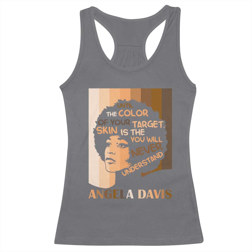 Angela Davis Inspirational Quote Racerback Tank Top Black Pride Melanin TS14 Charcoal Print Your Wear