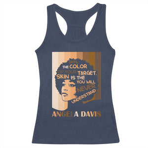 Angela Davis Inspirational Quote Racerback Tank Top Black Pride Melanin TS14 Navy Print Your Wear
