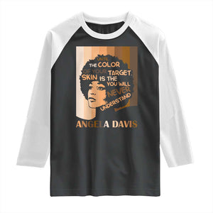 Angela Davis Inspirational Quote Raglan Shirt Black Pride Melanin TS14 Black White Print Your Wear