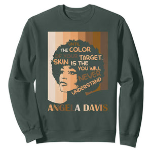 Angela Davis Inspirational Quote Sweatshirt Black Pride Melanin TS14 Dark Forest Green Print Your Wear