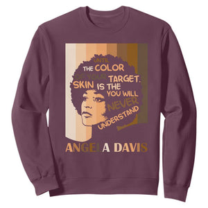 Angela Davis Inspirational Quote Sweatshirt Black Pride Melanin TS14 Maroon Print Your Wear