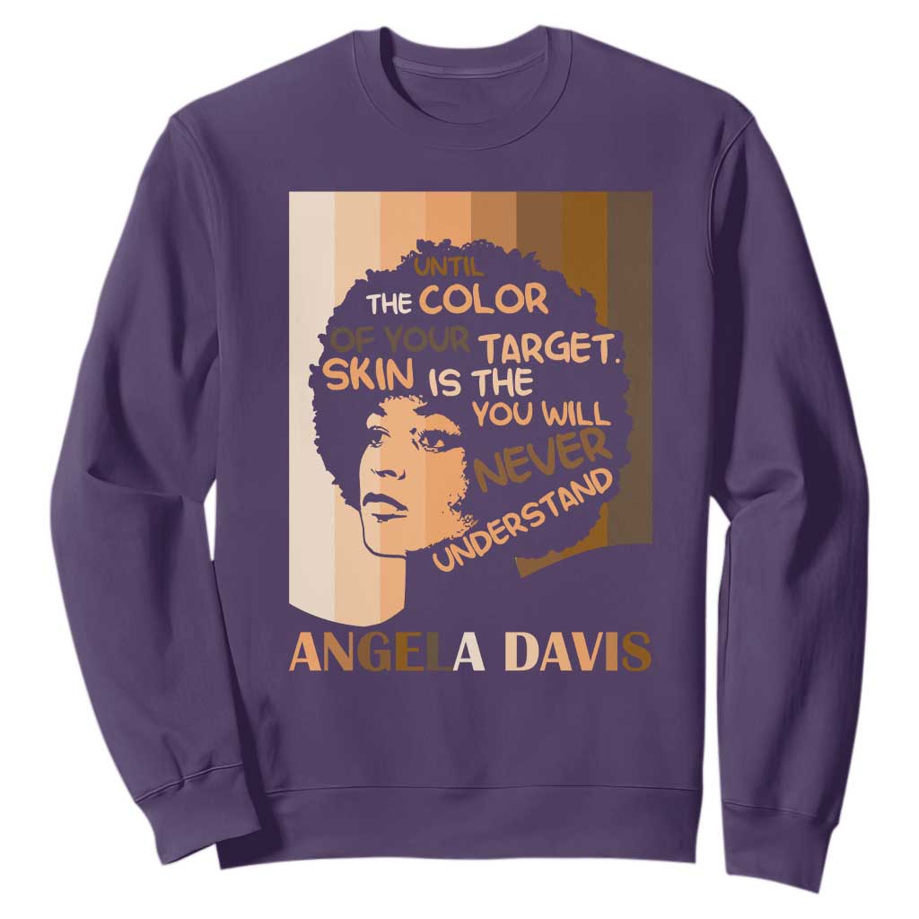 Angela Davis Inspirational Quote Sweatshirt Black Pride Melanin TS14 Purple Print Your Wear