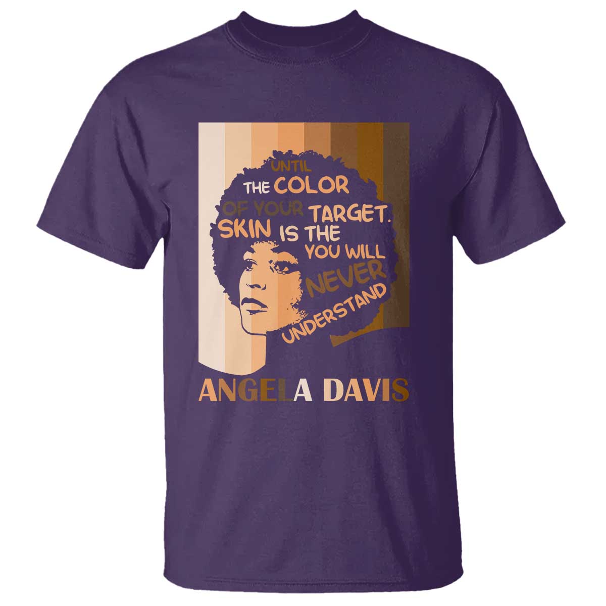 Angela Davis Inspirational Quote T Shirt Black Pride Melanin TS14 Purple Print Your Wear