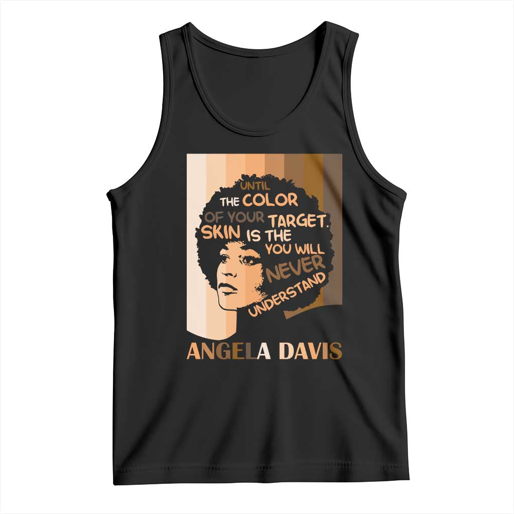 Angela Davis Inspirational Quote Tank Top Black Pride Melanin TS14 Black Print Your Wear