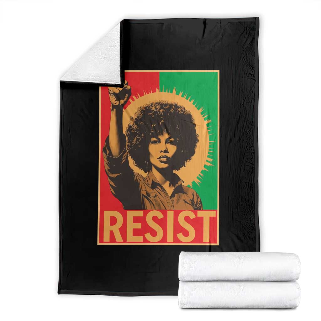 Angela Davis Throw Blanket Political Protest Resist Civil Rights Freedom TS14 Black Print Your Wear