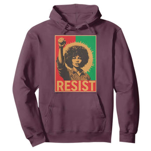 Angela Davis Hoodie Political Protest Resist Civil Rights Freedom TS14 Maroon Print Your Wear