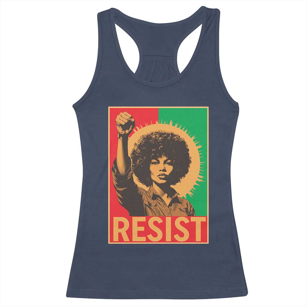 Angela Davis Racerback Tank Top Political Protest Resist Civil Rights Freedom TS14 Navy Print Your Wear
