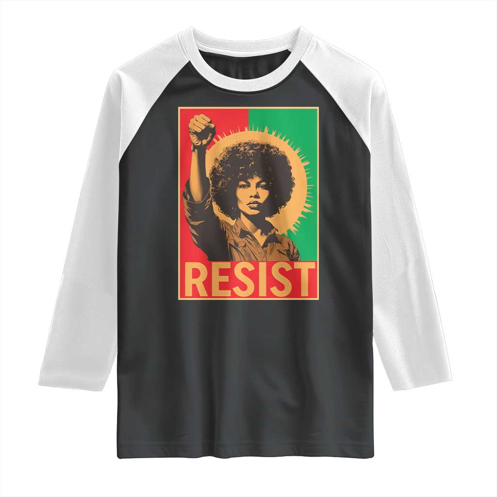 Angela Davis Raglan Shirt Political Protest Resist Civil Rights Freedom TS14 Black White Print Your Wear