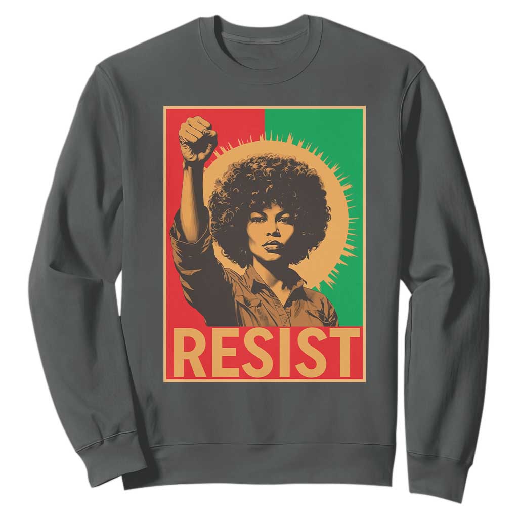 Angela Davis Sweatshirt Political Protest Resist Civil Rights Freedom TS14 Dark Heather Print Your Wear
