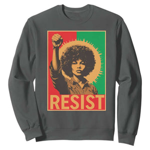 Angela Davis Sweatshirt Political Protest Resist Civil Rights Freedom TS14 Dark Heather Print Your Wear