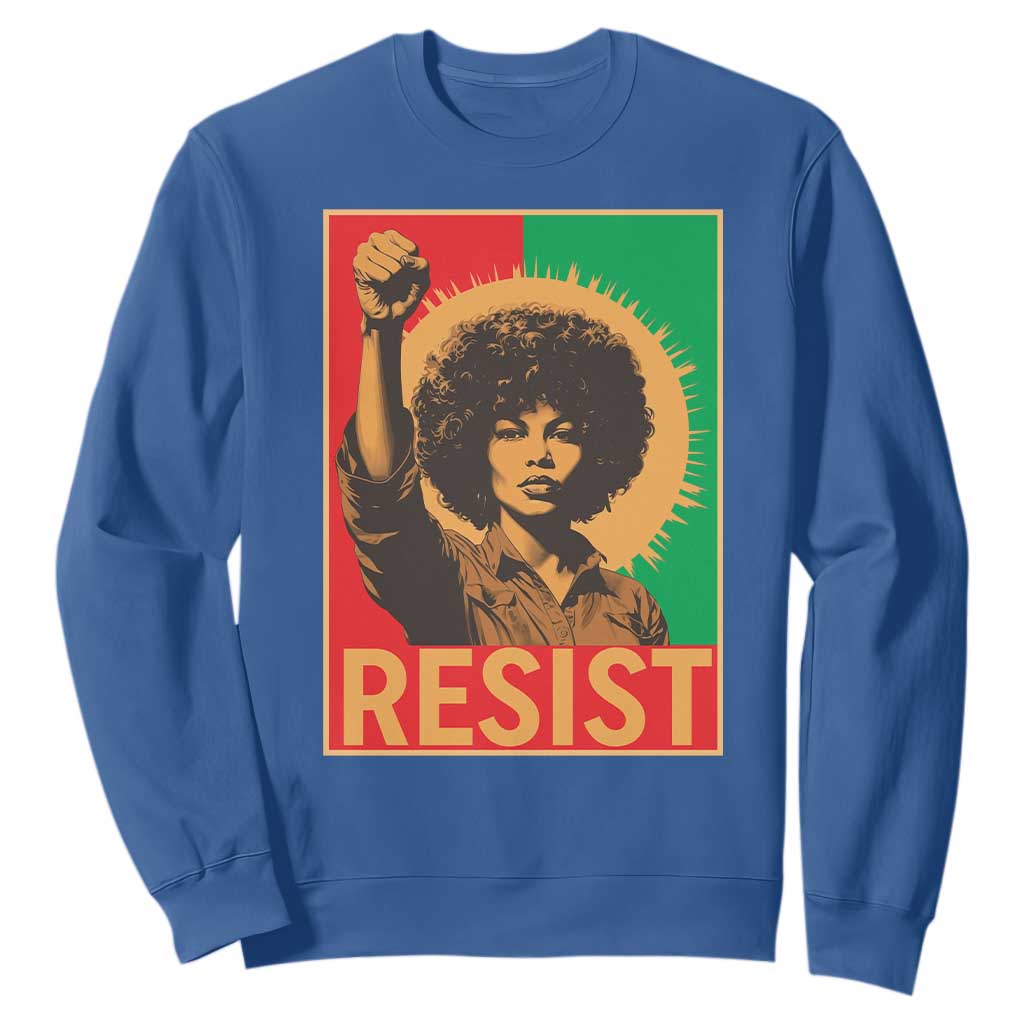 Angela Davis Sweatshirt Political Protest Resist Civil Rights Freedom TS14 Royal Blue Print Your Wear