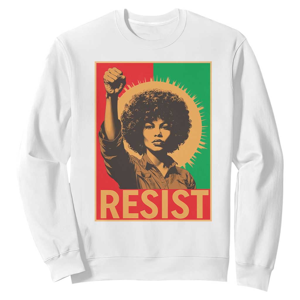 Angela Davis Sweatshirt Political Protest Resist Civil Rights Freedom TS14 White Print Your Wear