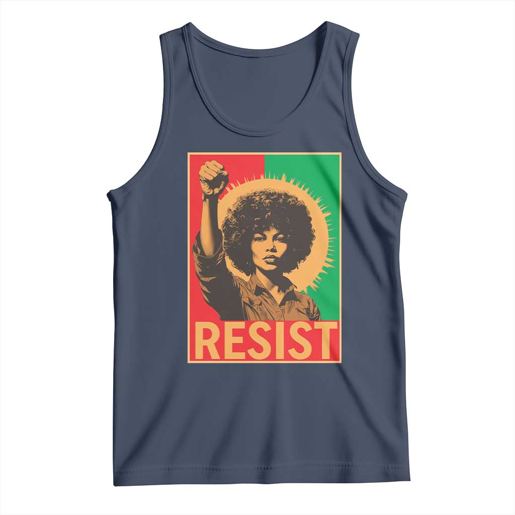 Angela Davis Tank Top Political Protest Resist Civil Rights Freedom TS14 Navy Print Your Wear