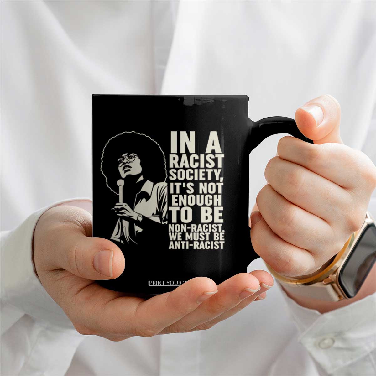 Angela Davis Inspirational Quote Coffee Mug TS14 Print Your Wear