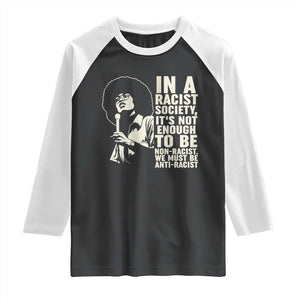 Angela Davis Inspirational Quote Raglan Shirt TS14 Black White Print Your Wear
