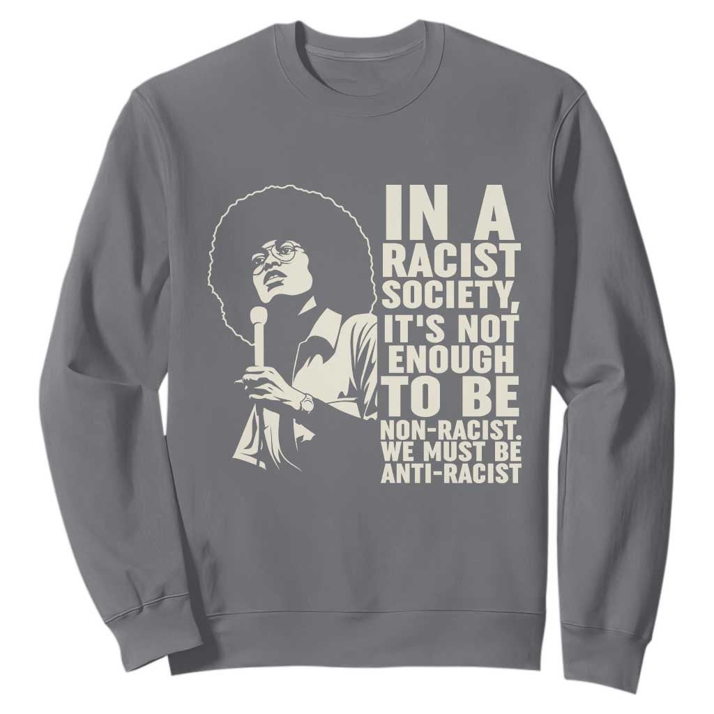 Angela Davis Inspirational Quote Sweatshirt TS14 Charcoal Print Your Wear