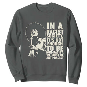 Angela Davis Inspirational Quote Sweatshirt TS14 Dark Heather Print Your Wear